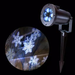 LUMABASE LED White Snowflake Projector Light - Rotating Indoor/Outdoor Holiday Decor thumbnail 1