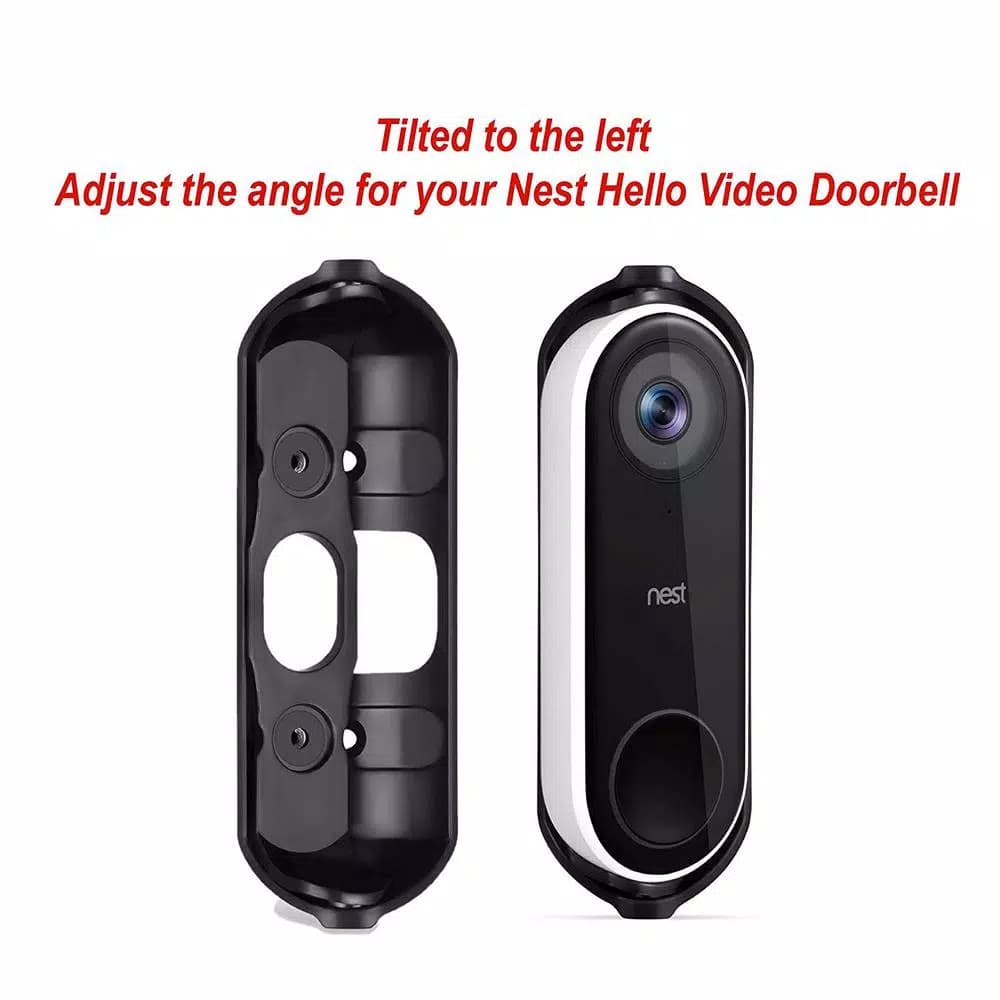 Wasserstein Adjustable Angle Wall Mount for Google Nest Hello Video Doorbell, Black