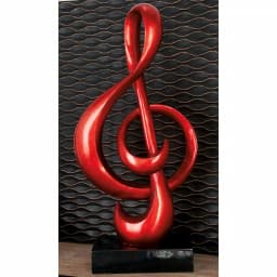 LITTON LANE Abstract Red Treble Clef Musical Symbol Sculpture - Polystone & Fiberglass Statuary thumbnail 1