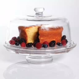 Gibson Home Great Foundations 2-Piece Glass Cake Stand with Dome thumbnail 1