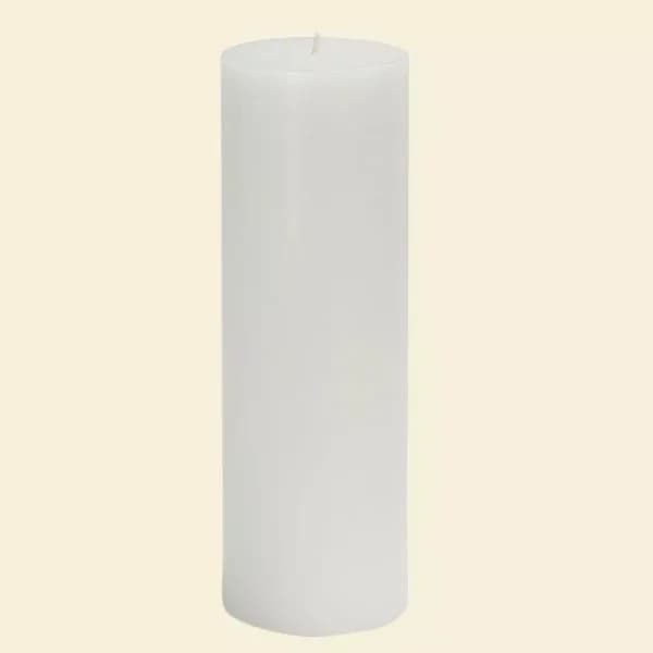 Zest Candle White Pillar Candles, 3 in. x 9 in., Bulk Case of 12