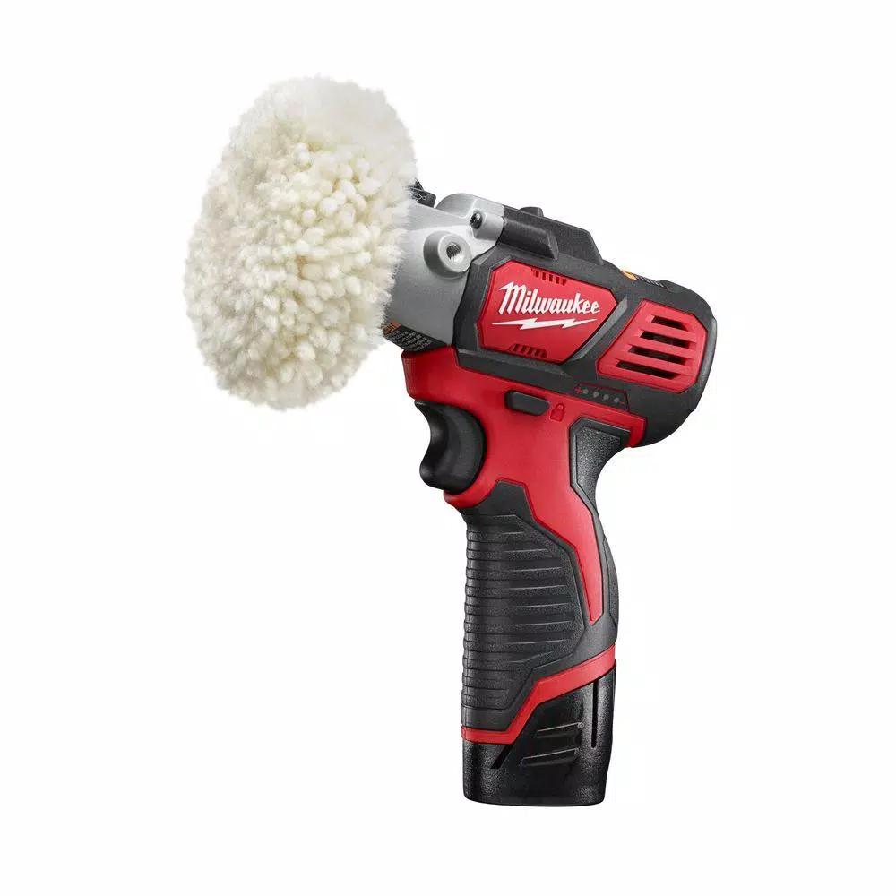 Milwaukee M12 12V Lithium-Ion Variable Speed Polisher/Sander Kit with (2) 1.5 Ah Batteries, Charger & Tool Bag