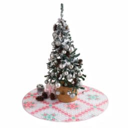 Country Living 48 in. Retro Star Quilted Tree Skirt, Reversible Blush Pink Microfiber thumbnail 1