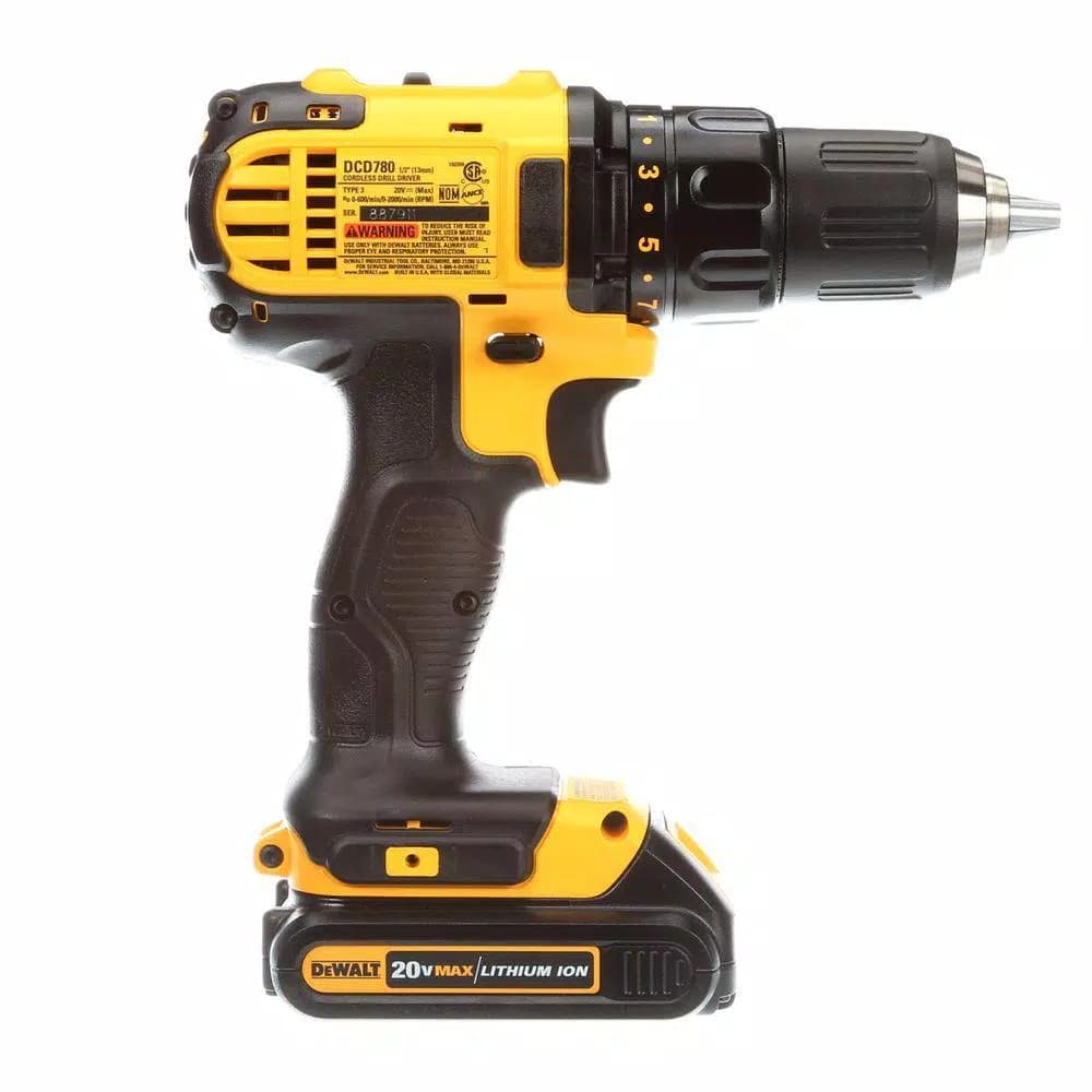 DEWALT 20V MAX Cordless Compact 1/2 in. Drill/Driver Kit with (2) 1.3Ah Batteries, Charger & Bag