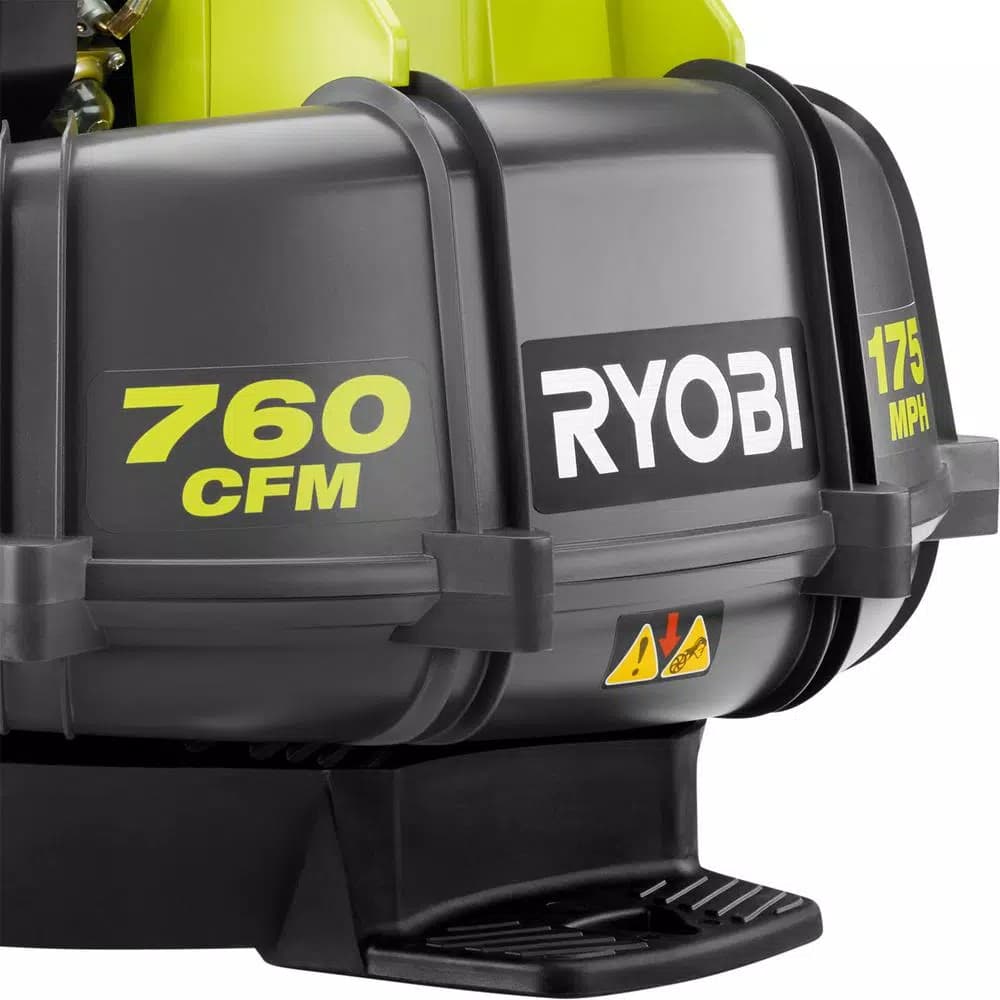 RYOBI 38cc Gas Backpack Leaf Blower, 760 CFM, 175 MPH, 2-Cycle