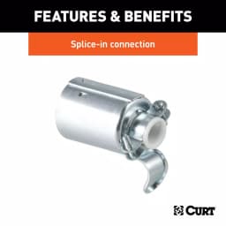CURT 7-Way Round RV Blade Connector Plug, Trailer Side, Diecast Metal thumbnail 2