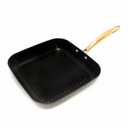 BergHOFF Ouro 11.7 in. Hard-Anodized Aluminum Nonstick Square Grill Pan, Black and Rose Gold thumbnail 1