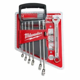 Milwaukee 7-Piece Metric Combination Wrench Set with MAX BITE Open-End Grip thumbnail 5