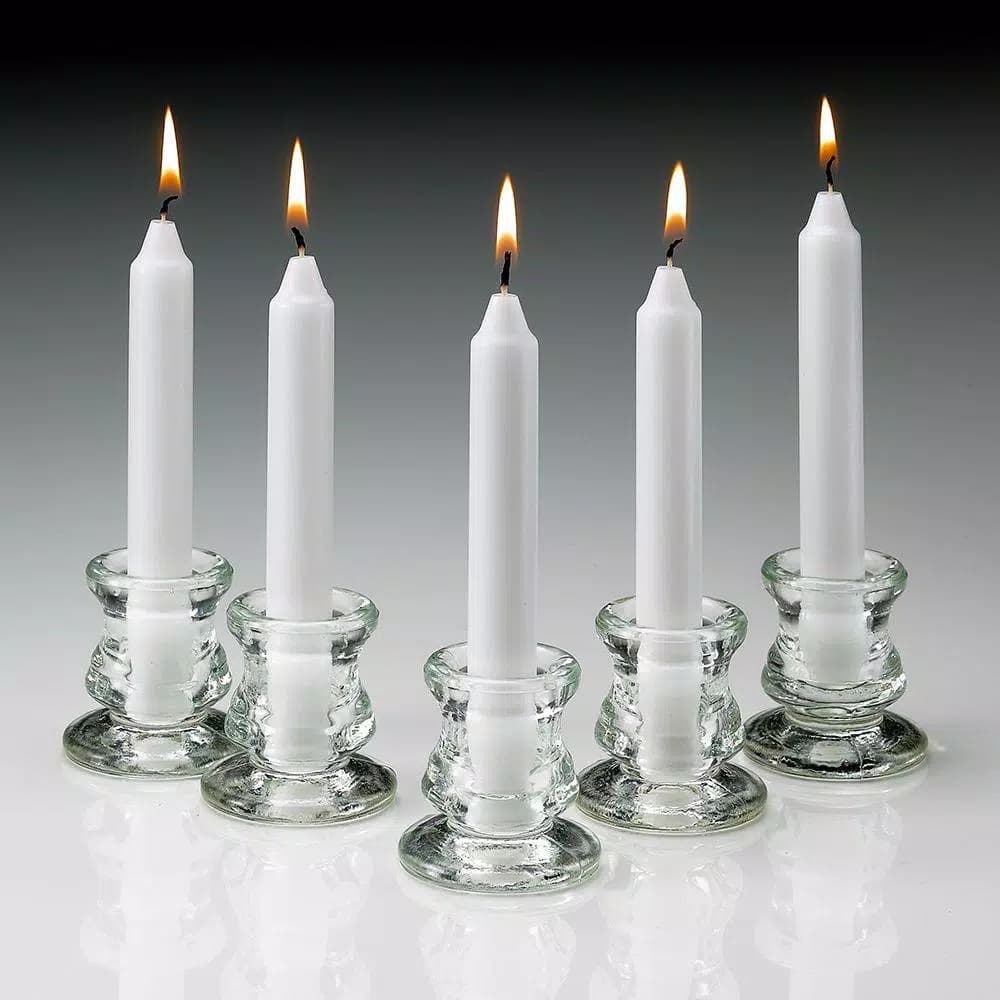 Light In The Dark 6 in. White Unscented Taper Candles, 3/4 in. Thick, Set of 80