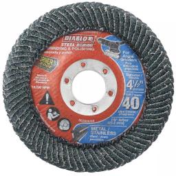 Diablo Steel Demon 4-1/2 in. 40-Grit Type 29 Conical Flap Disc for Grinding and Polishing thumbnail 1