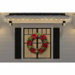 Home Accents Holiday 36 in. Burgundy Poinsettia and Mixed Pine Wreath with Berries, Gold Glitter Cedar and Pinecones thumbnail 2