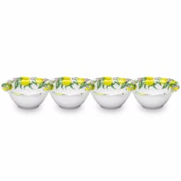 Q Squared Limonata 4-Piece Yellow Melamine Dip Bowl Set, Shatterproof Serving Bowls thumbnail 1