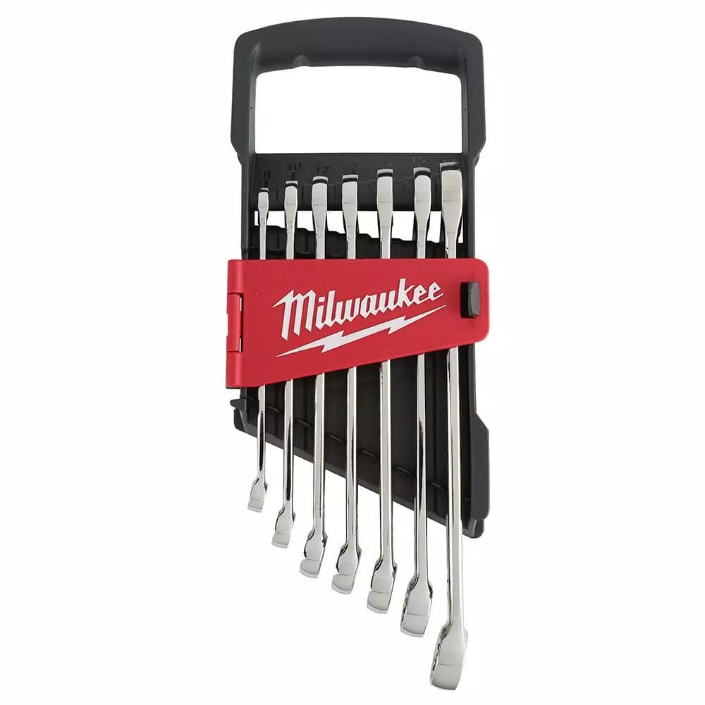 Milwaukee 7-Piece Metric Combination Wrench Set with MAX BITE Open-End Grip