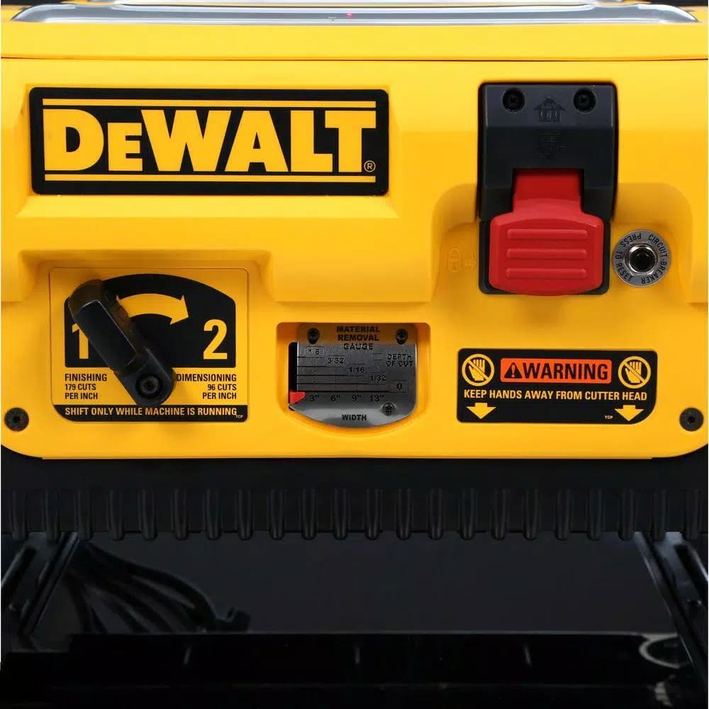 DEWALT 13 in. Heavy-Duty 2-Speed Thickness Planer with 3-Knife Cutterhead and Tables