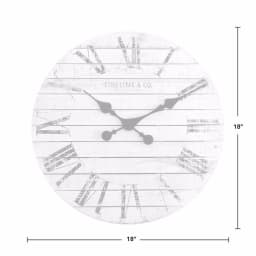 FirsTime 18 in. Shiplap White Wall Clock with Roman Numerals thumbnail 4