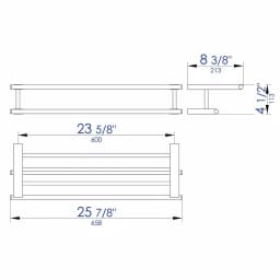 ALFI BRAND 25.88 in. Modern Wall Mount Towel Rack with Shelf, Polished Chrome thumbnail 2