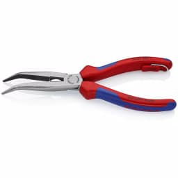 KNIPEX 8 in. Angled Long Nose Pliers with Side Cutter and Tether Attachment thumbnail 2