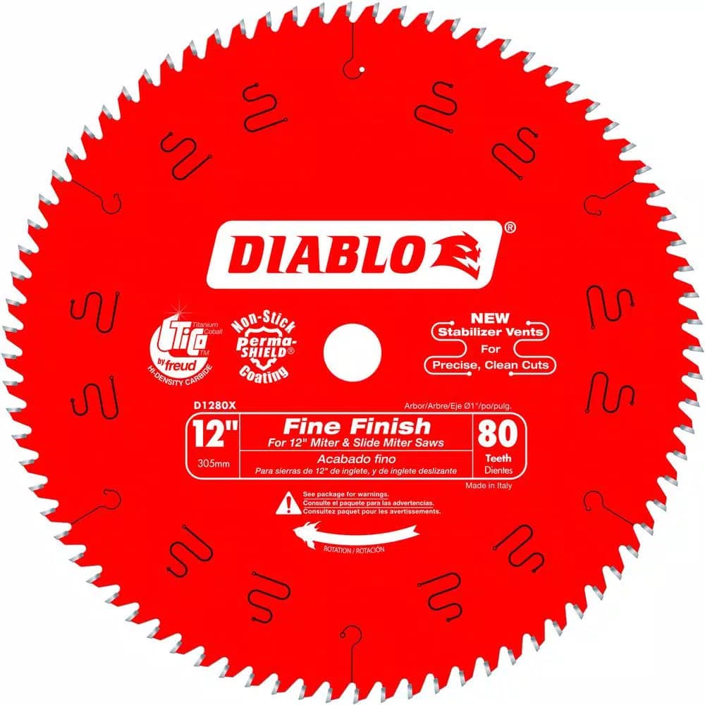 Diablo 12 in. x 80-Tooth Fine Finish Carbide Circular Saw Blade
