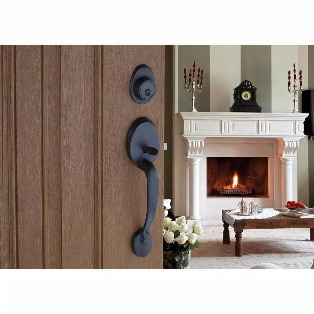 Copper Creek Colonial Handleset with Waverlie Lever Trim in Tuscan Bronze