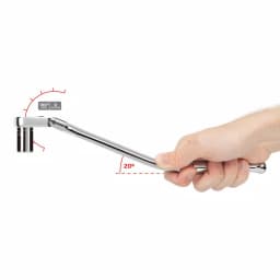 TEKTON 3/8 in. Drive x 12 in. Flex Head Bent Handle Ratchet, 90-Tooth thumbnail 3