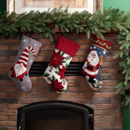Glitzhome 21 in. Gnome Hooked Christmas Stocking - Multi-Color Festive Holiday Decor thumbnail 6