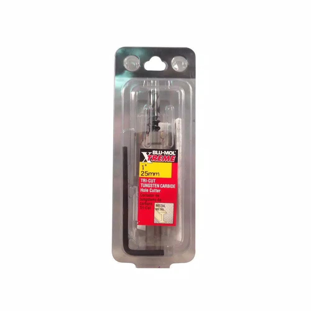 BLU-MOL Xtreme Tri-Cut Tungsten Carbide Hole Cutter, 1 in.