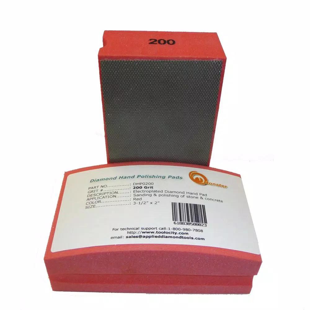 Monster Diamond Hand Polishing Pads Block Type 7-Set for Granite, Marble, and Concrete