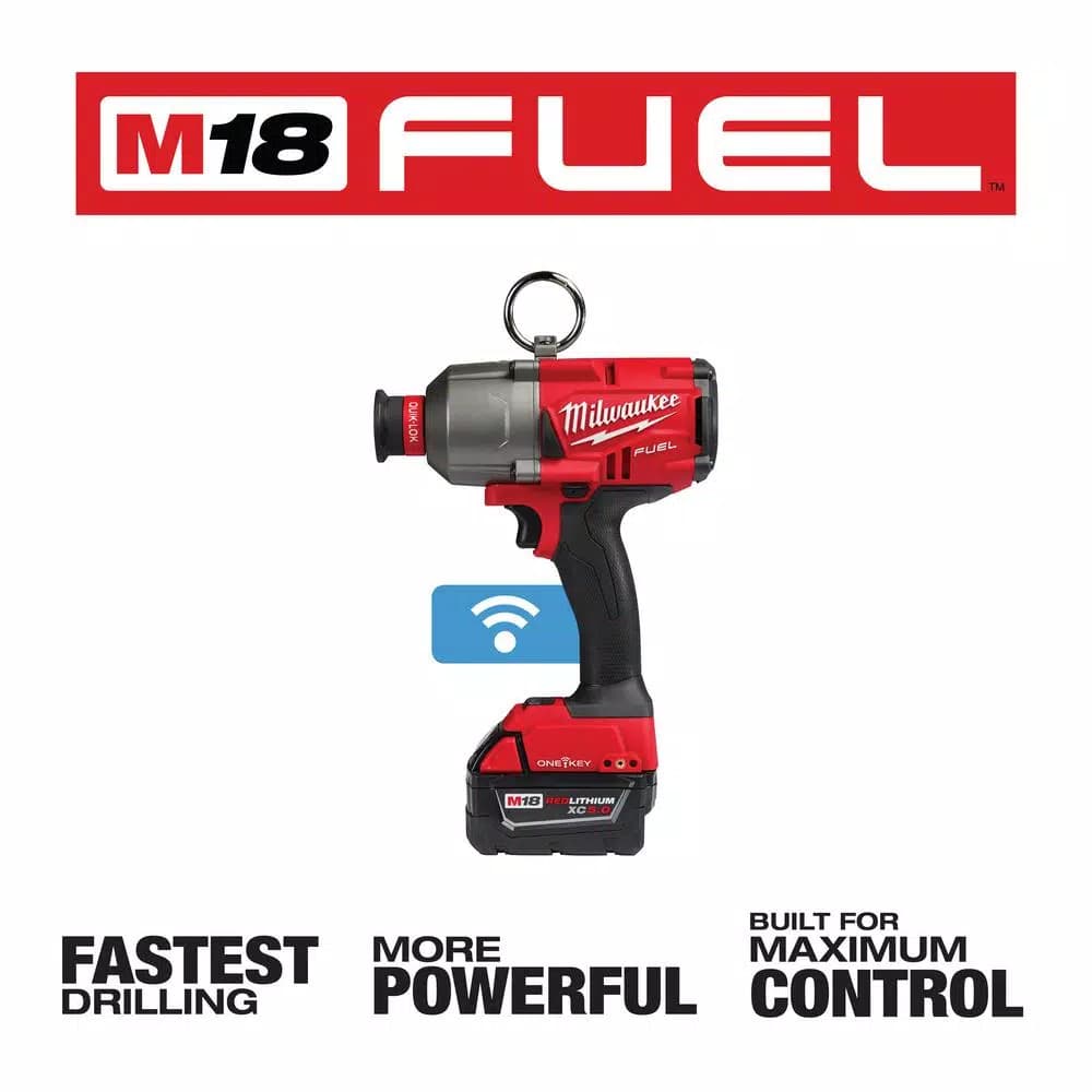 Milwaukee M18 FUEL ONE-KEY 7/16 in. Hex Impact Wrench Kit with 2 5.0 Ah Batteries and Tool Bag