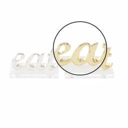LITTON LANE Modern "Eat" Aluminum Letter Cutouts, Gold and Silver Set of 2 thumbnail 3