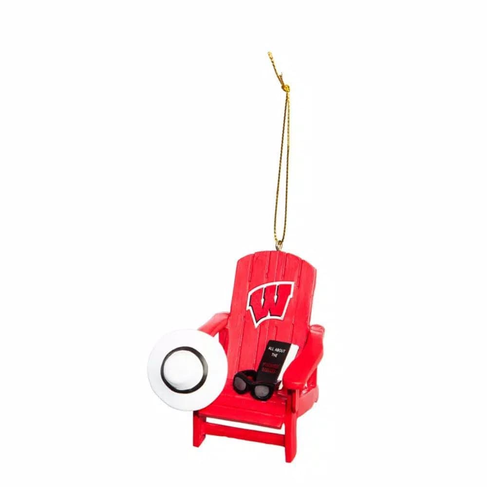 Team Sports America University of Wisconsin NCAA Adirondack Chair Christmas Ornament