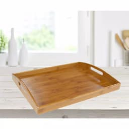 Home Basics Natural Bamboo Serving Tray, 16.87 x 11.62 in, Tan thumbnail 1