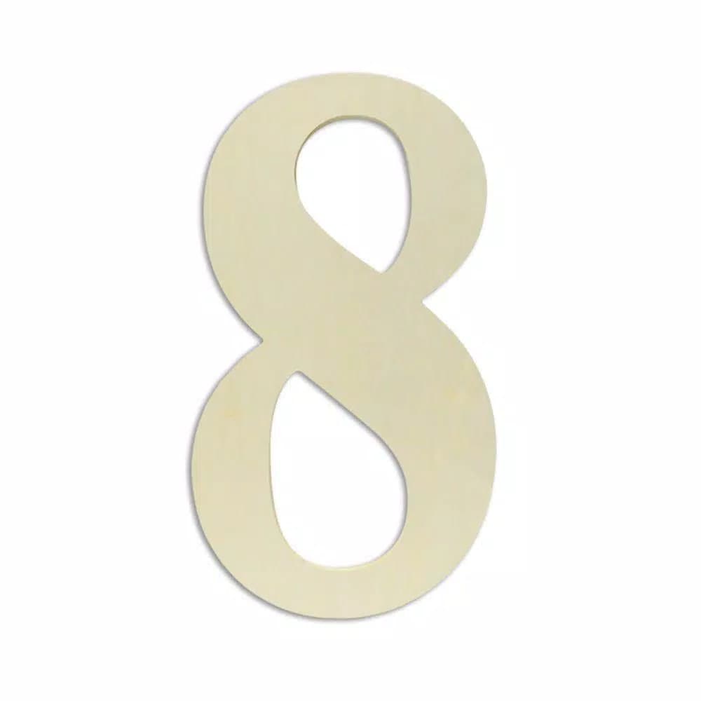 Jeff McWilliams Designs 18 in. Oversized Unfinished Wood Number 8 - Industrial Style Wall Decor