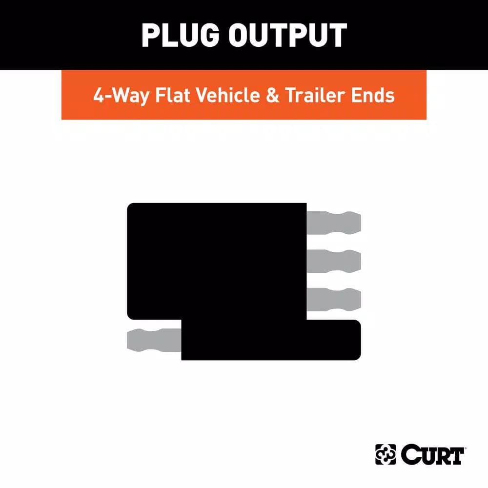 CURT 4-Way Flat License Plate Light Plug Adapter