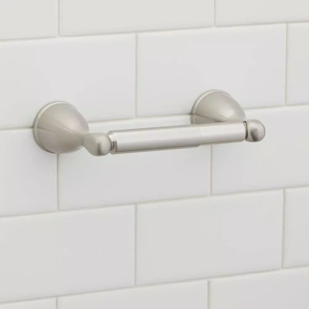 Glacier Bay Builders Double Post Toilet Paper Holder, Brushed Nickel