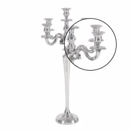 LITTON LANE 24 in. Classic Polished Aluminum Five Light Candelabra with Scrollwork Detail thumbnail 3