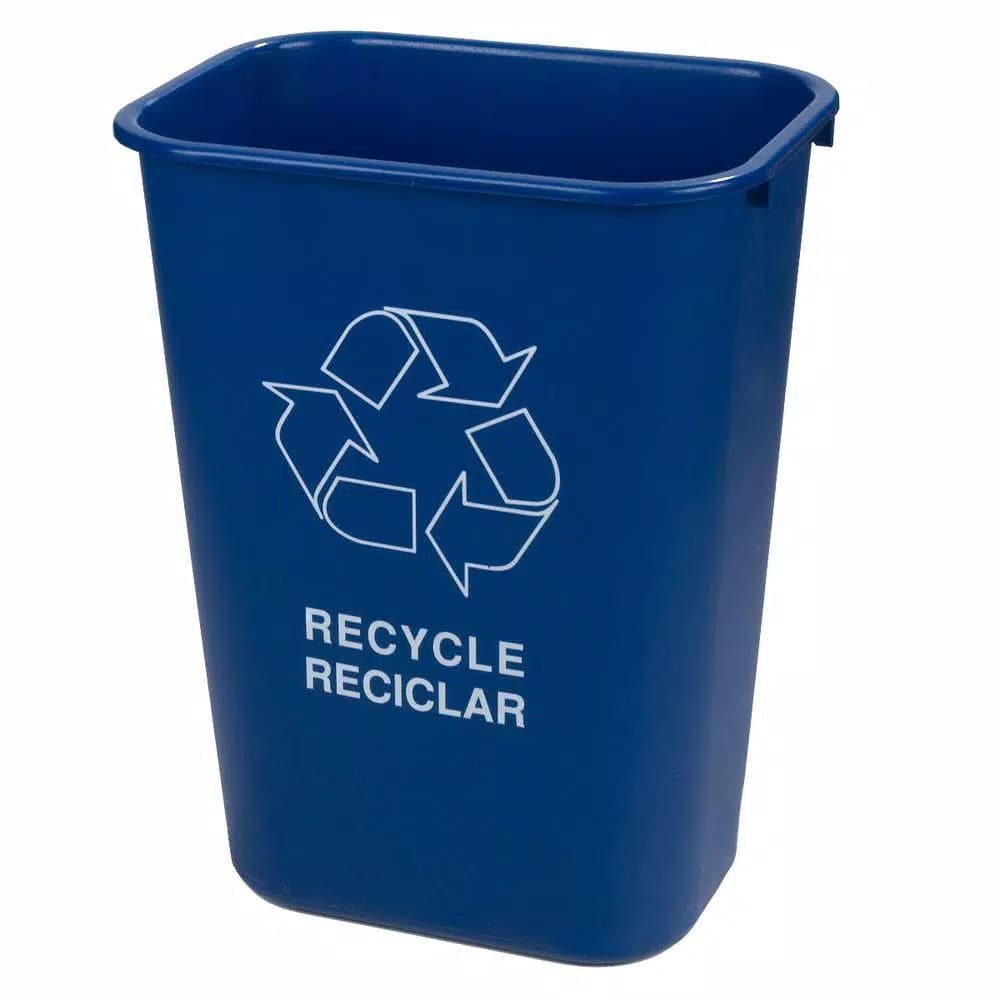 Carlisle 41.25 qt. Blue Recycling Wastebasket with Recycling Logo (12-Pack)