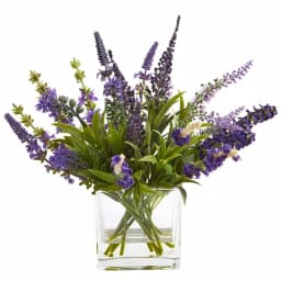 Nearly Natural 16 in. Lavender Wreath and 12 in. Lavender Arrangement Set of 2 thumbnail 2