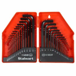 Stalwart 30-Piece Steel Hex Key Wrench Set, SAE and Metric thumbnail 1