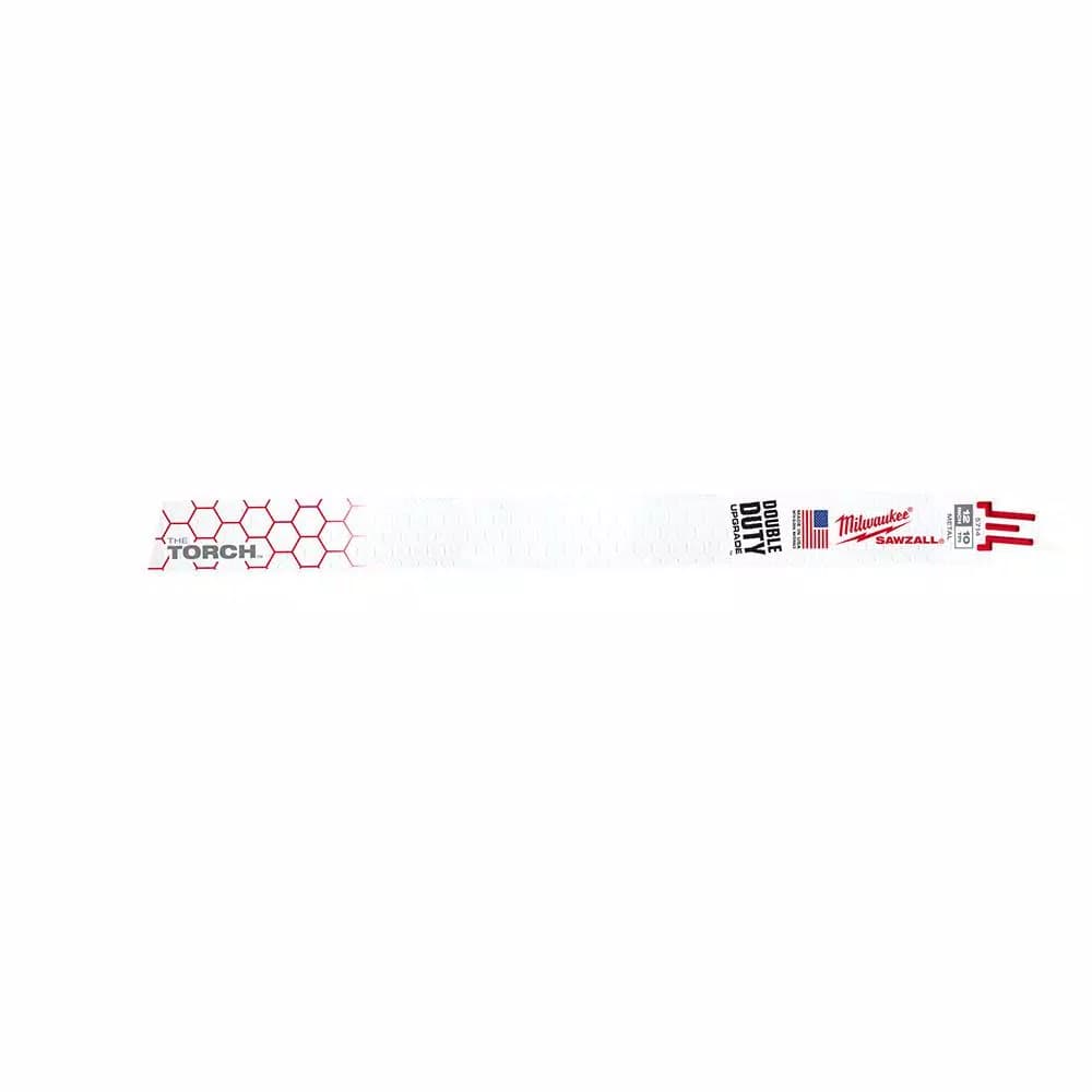 Milwaukee 12 in. 10 TPI Torch Metal Cutting Reciprocating Saw Blades, 5 Pack