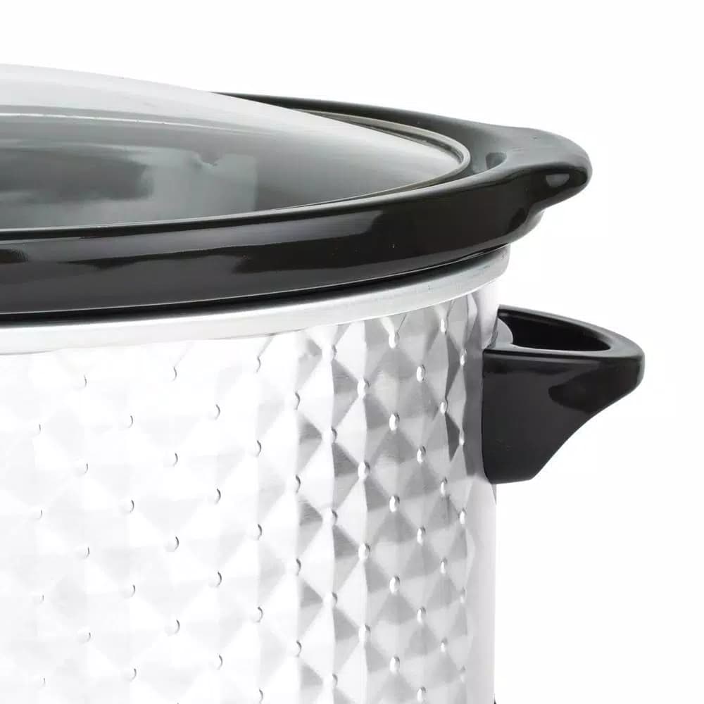 Brentwood Appliances SC-157W 7 Qt. Pearl Slow Cooker with Tempered Glass Lid