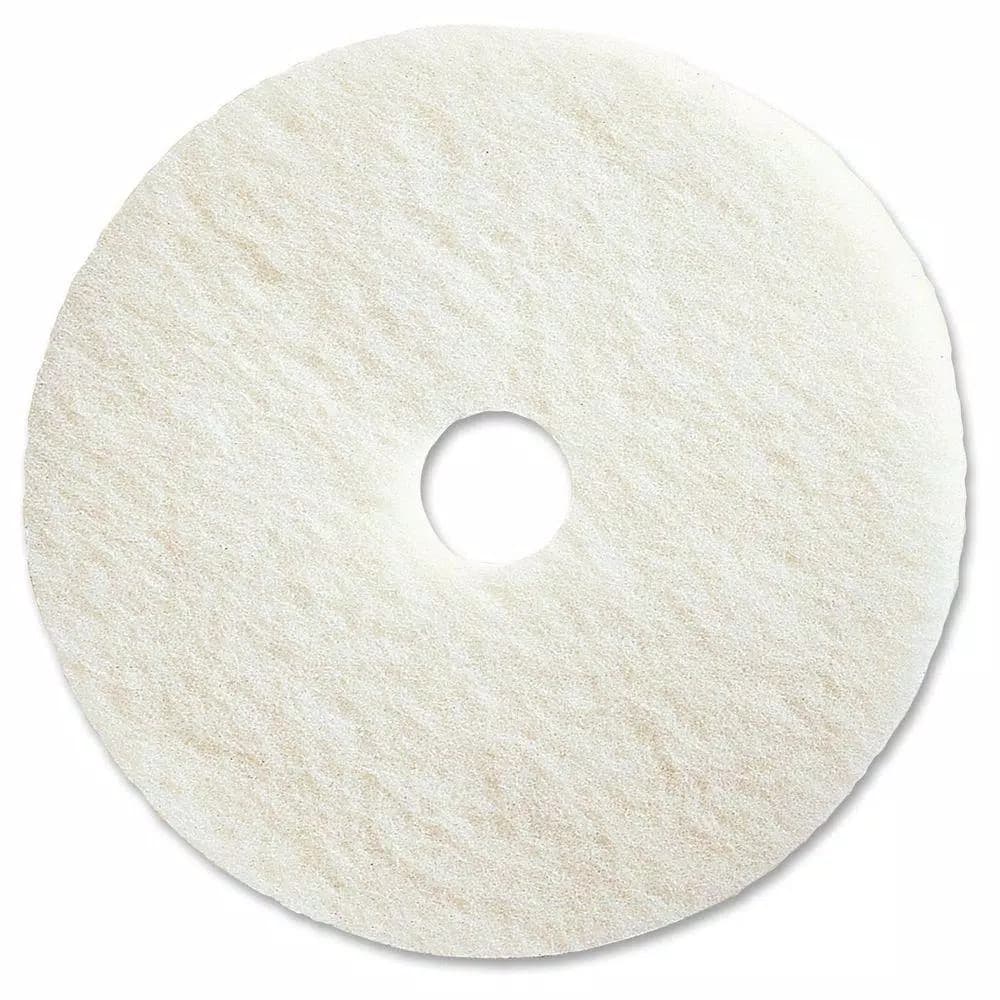 Genuine Joe 17 in. White Polishing Floor Pad, 5-Pack