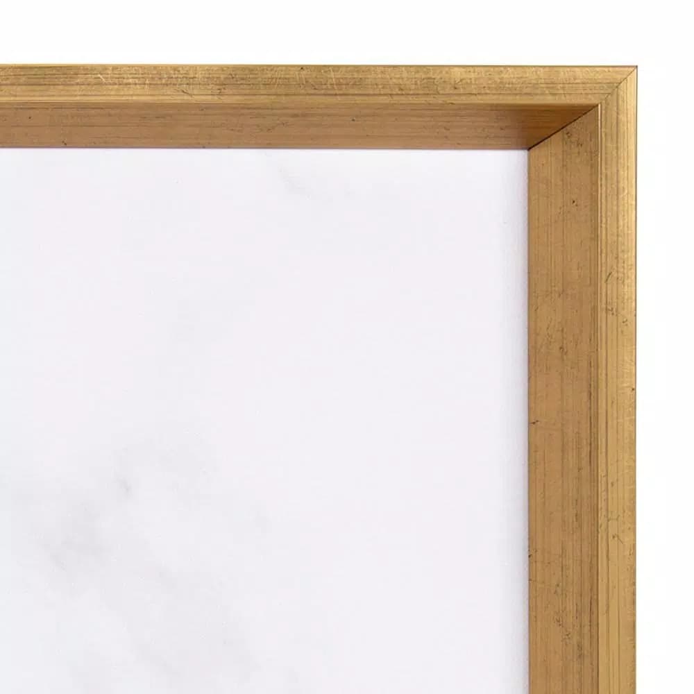 Kate and Laurel Calter Gold Marble Magnetic Memo Board - Carrara Marble Patterned Wall Organizer with Gold Frame