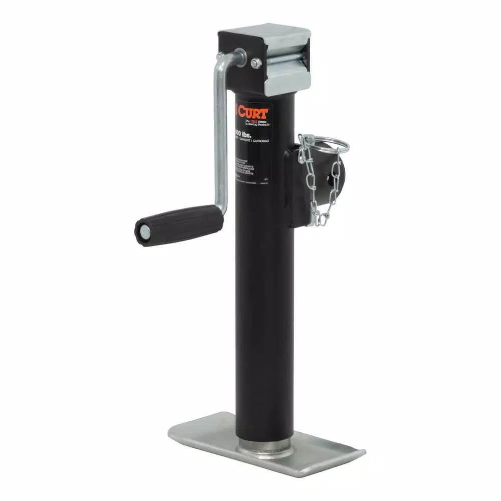 CURT Pipe-Mount Swivel Trailer Jack with Side Handle, 2,000 lbs. Capacity, 10 in. Travel