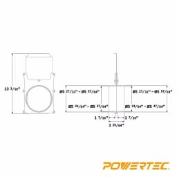 POWERTEC 6 in. Aluminum Blast Gate for Dust Collection Systems thumbnail 2