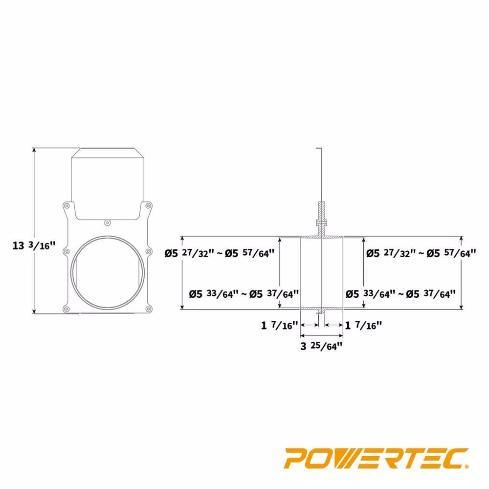POWERTEC 6 in. Aluminum Blast Gate for Dust Collection Systems