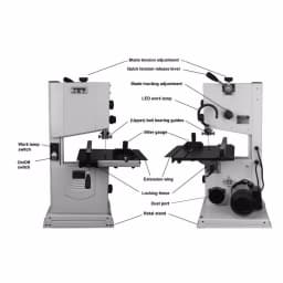 Jet 10 in. Vertical Band Saw with Cast Iron Tilting Table and Steel Stand thumbnail 2