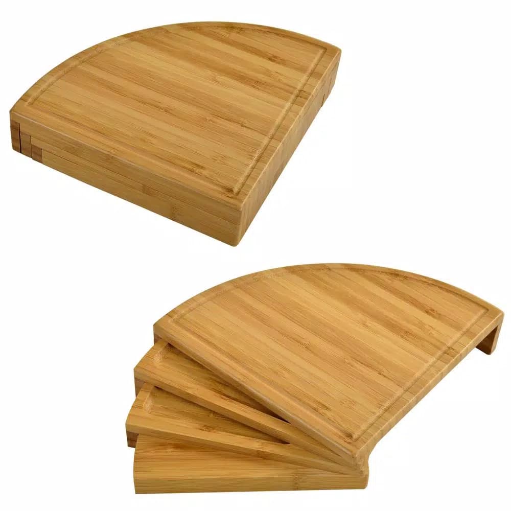 Unbranded Picnic at Ascot Florence Transforming Bamboo Cheese Board Set with Stainless Steel Tools