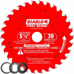 Diablo Steel Demon 5-1/2 in. 30-Teeth Metal Cutting Carbide Saw Blade with Bushings thumbnail 1