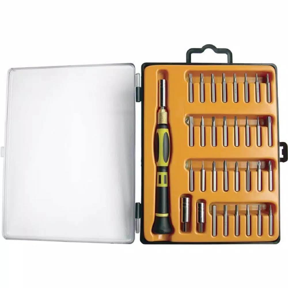 Platinum Tools 33-Piece Precision Screwdriver Set with Adjustable TPR Grip and High-Impact Case