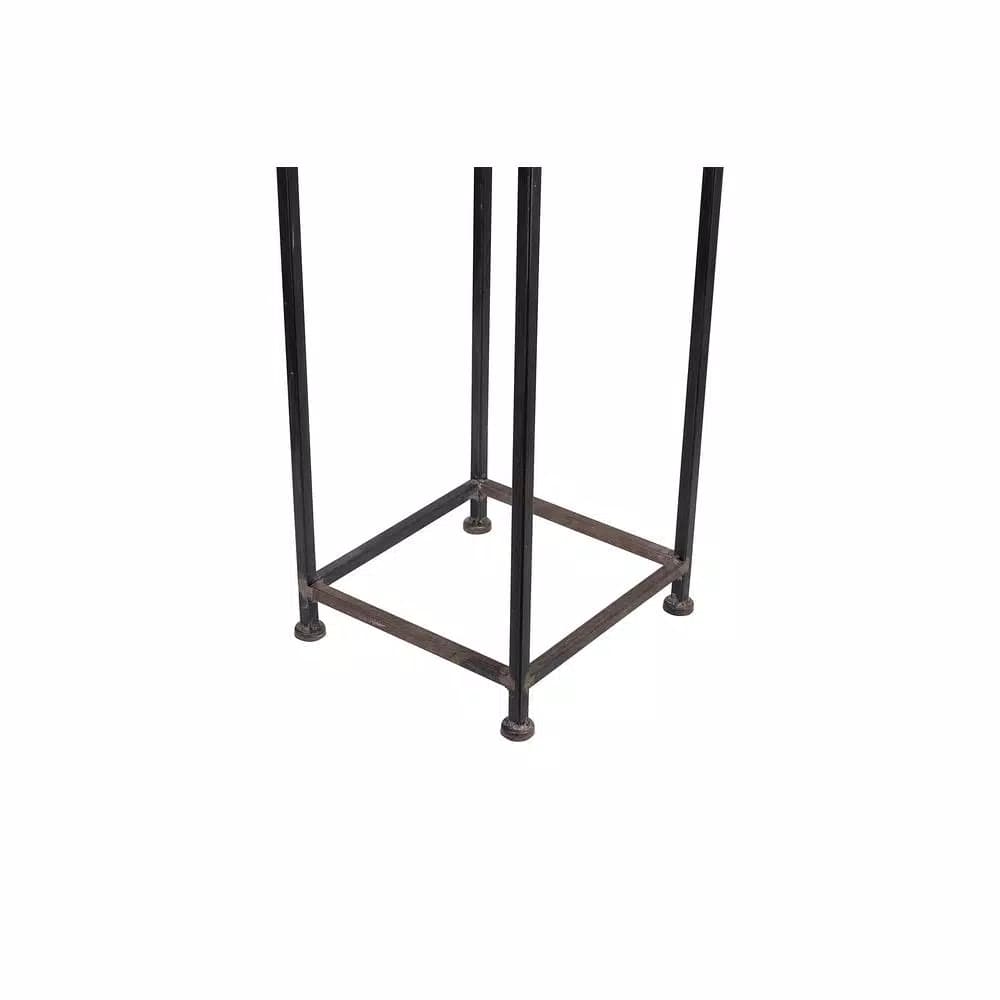 3R Studios House Shaped Metal Log Holder - Black Distressed Iron Firewood Storage